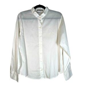 Isabella Bird White 100% Cotton Long Sleeve Button Up Shirt Lagenlook Women’s L